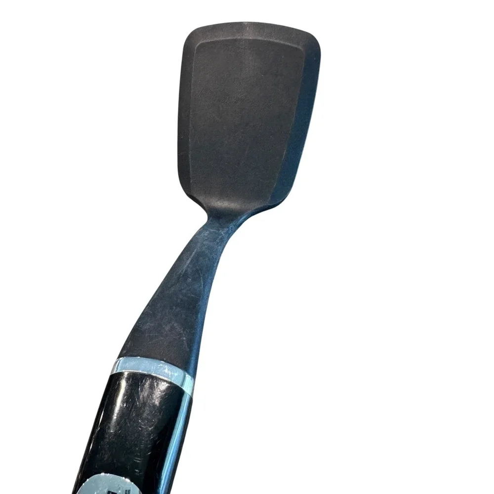 KitchenAid Black Nylon Short Turner Spatula Heat Resistant Non-Stick Safe Chrome